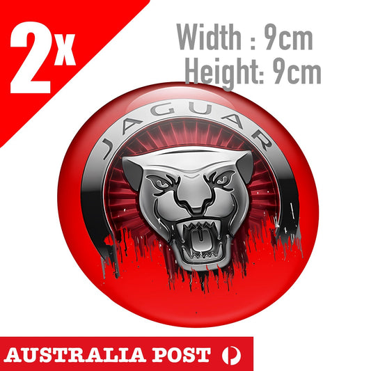 Jaguar Round Logo RED Sticker