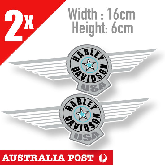 HARLEY Davidson Stickers X 2 Motorcycle WING Decals Bike, Stickers