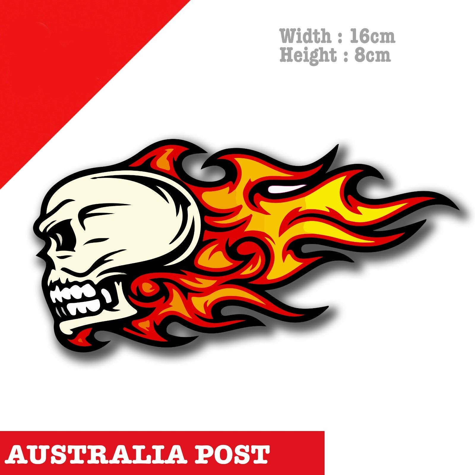 Flame Skull motorcycle Fuel Tank , Helmet Decal Sticker