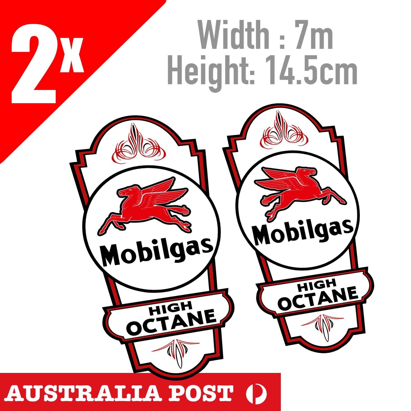 Mobil Pegasus Logo High OCTANE , Car , Oil Logo Sticker