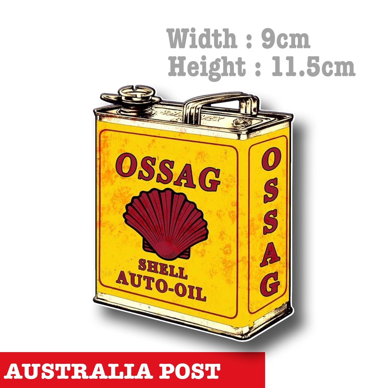 Shell Oil Can Vintage, Rusted Old Sign Garage Decal Sticker