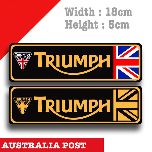 TRIUMPH motorcycl Banner Logo, TRIUM Logo with British Flag  ,Cars Vans Sticker
