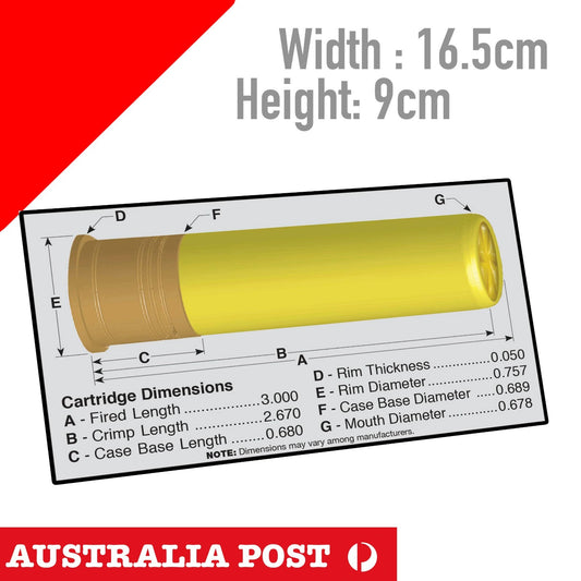 12 Gauge Ammo Size Chart , Remington , Shut Gun bullet Chart, Hunting  Sticker