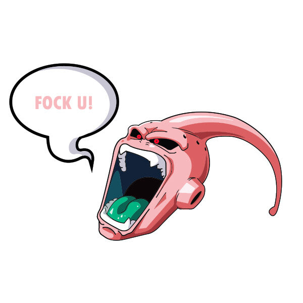 MajinBuu  Head  F#ck You  Laptop , Car  Decal Sticker 
