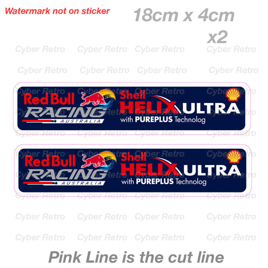 Red Bull  SHELL HELIX Ultra Racing Australia Fridge Bar Toolbox Vinyl  Sticker 