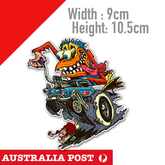 Alien Monster Rocker Hot Rod Funny Monster  Sticker