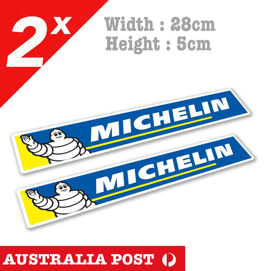 MICHELIN Man Tyre Mascot Blue Banner Decal Stickers