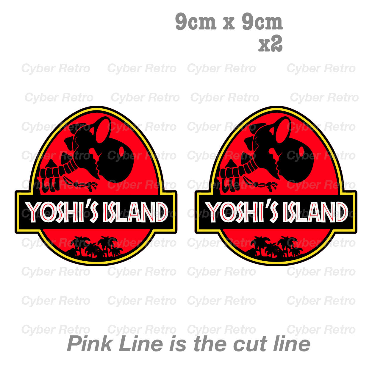 Jurassic Park Yoshi's Island  Laptop , Car  Decal Sticker