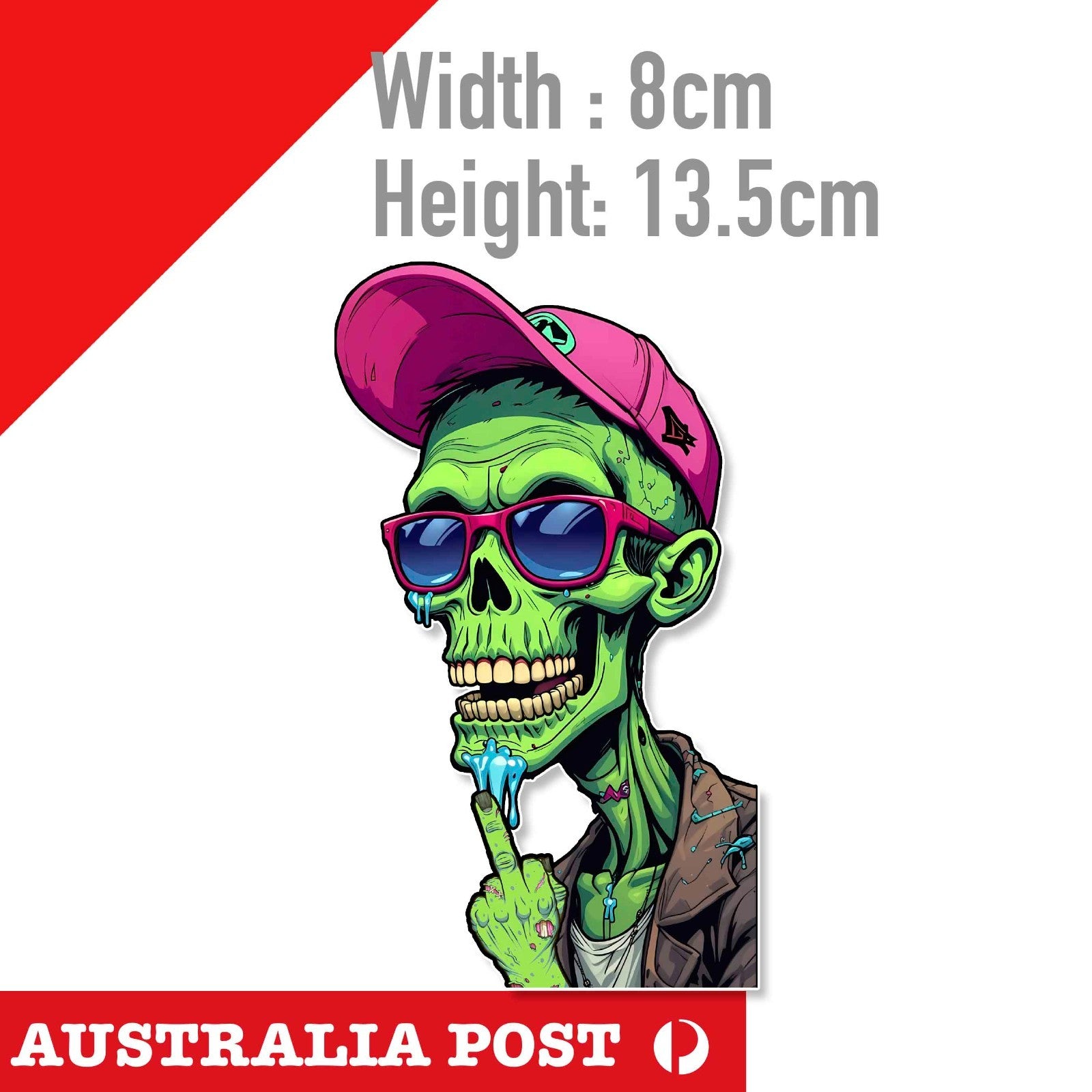 ZOMBIE  Middle Finger Funny ZOMBIE DEAD  Character  Sticker