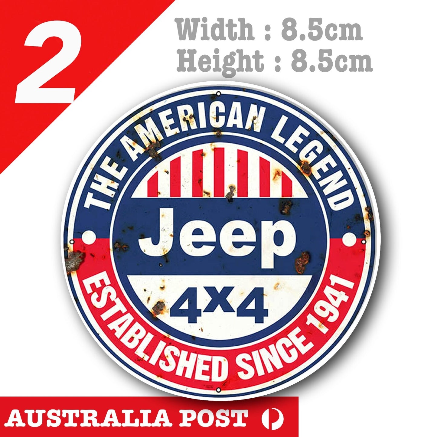 Jeep 4x4 American Legend Vintage Rusty Badge, Wrangler ,Off Road  Sticker