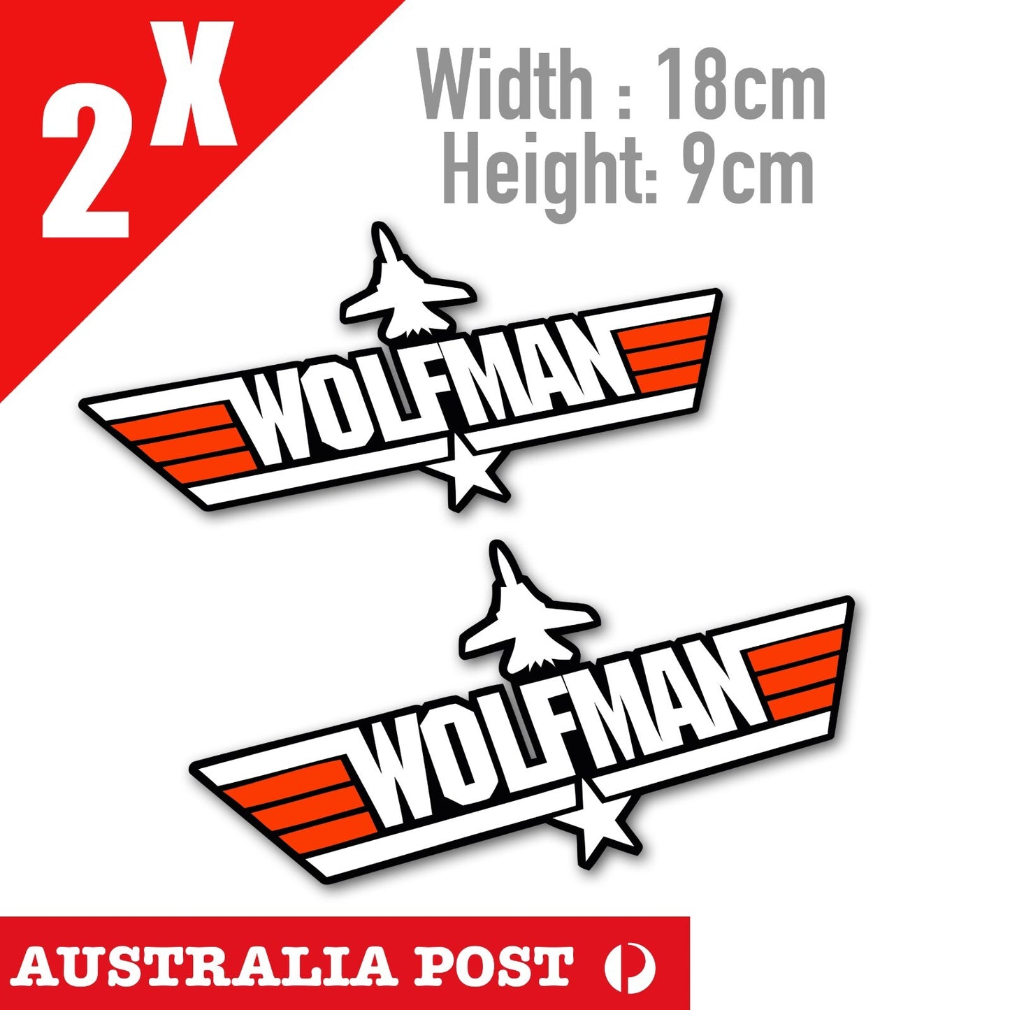 WOLF MAN Top Gun Logo Sticker  MAVERICK TopGun Decal Air Force Style  Sticker