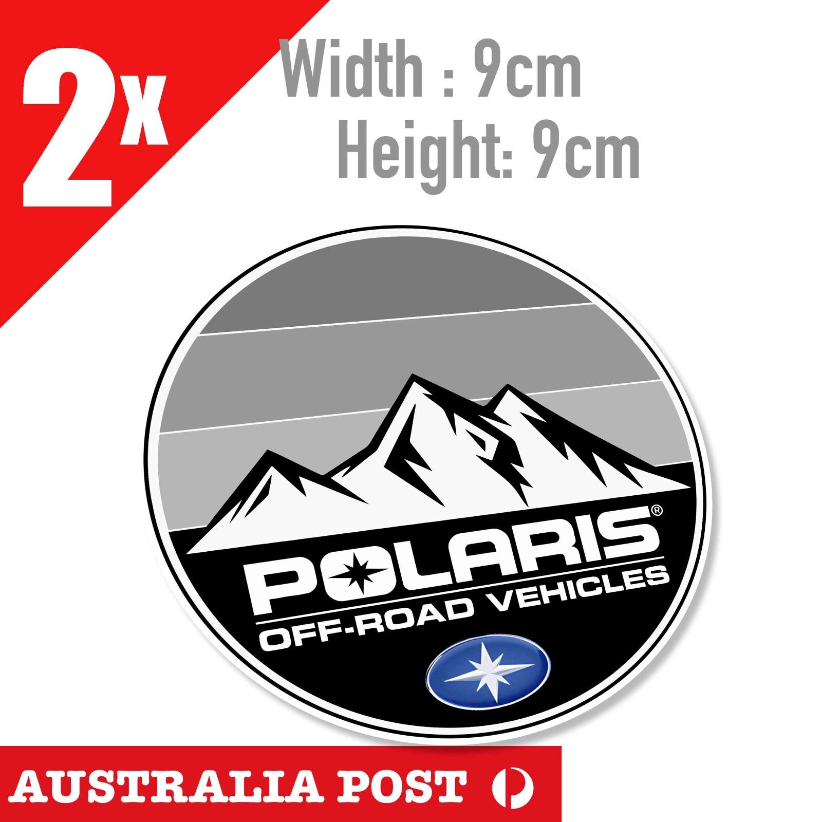 Polaris  OFF ROAD Vehicles Round  2x Stickers