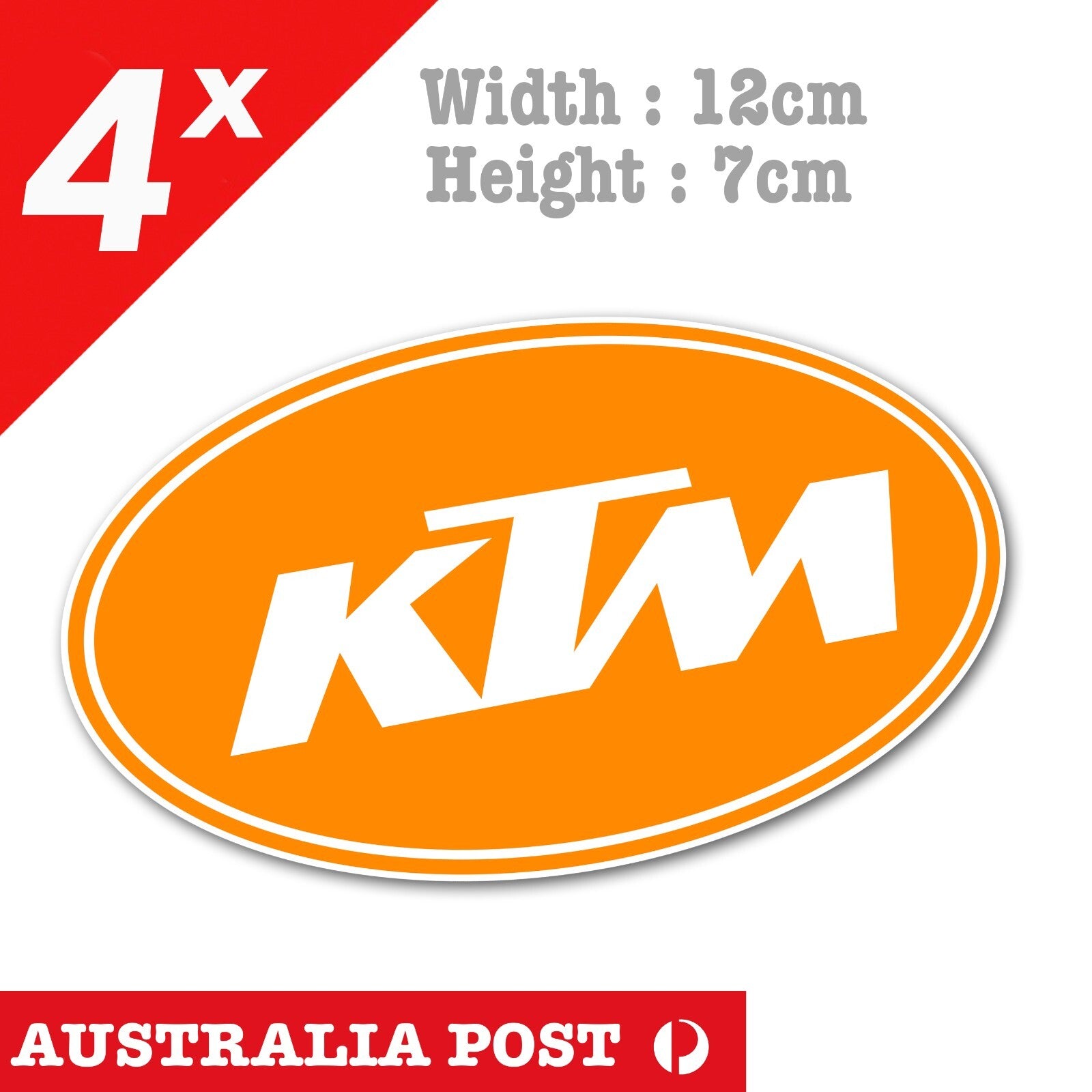 KTM Racing logo, MotoGP, Truck, Ute, Laptop x4 Stickers