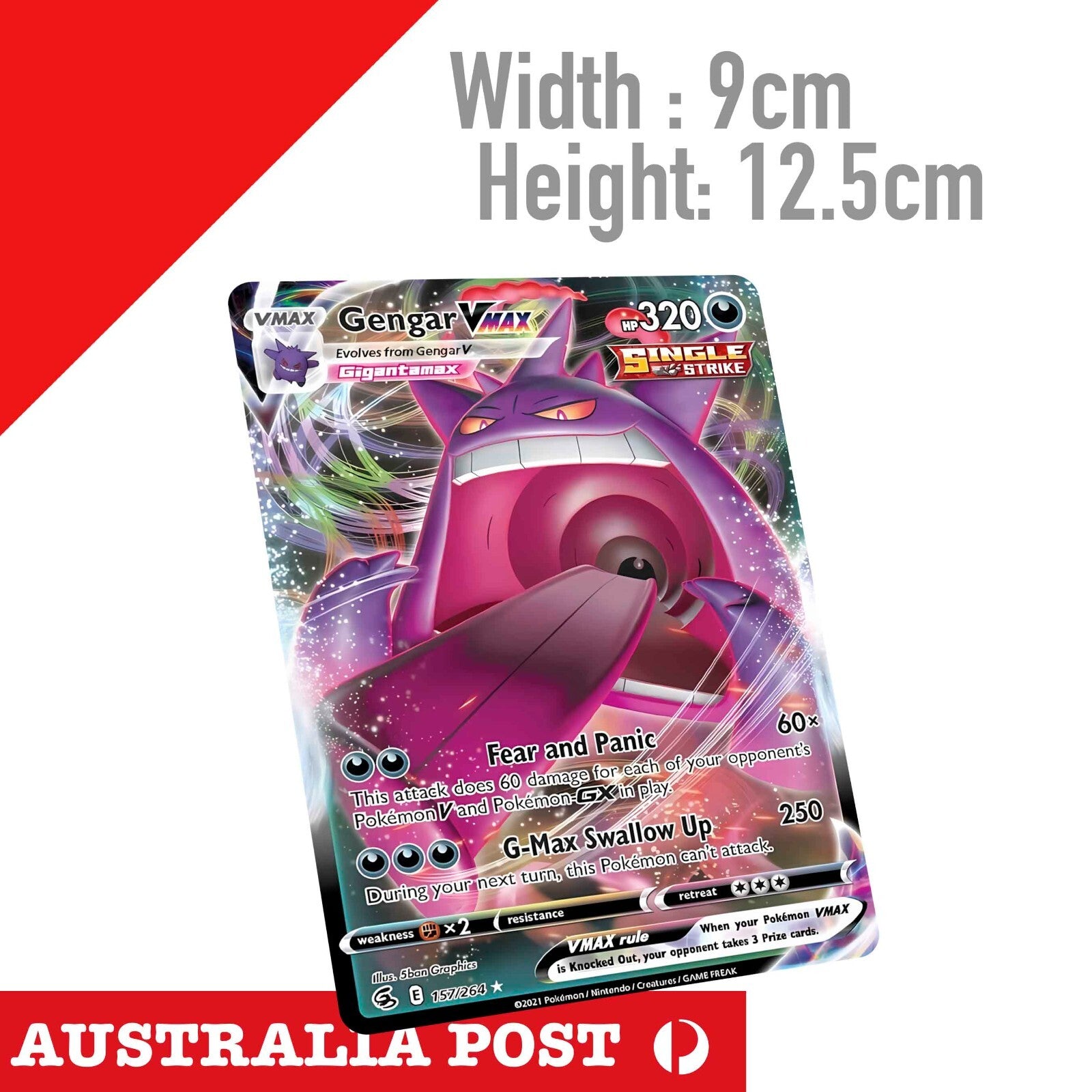 Pokemon TCG Gengar VMAX 157/264, Pokemon Sticker