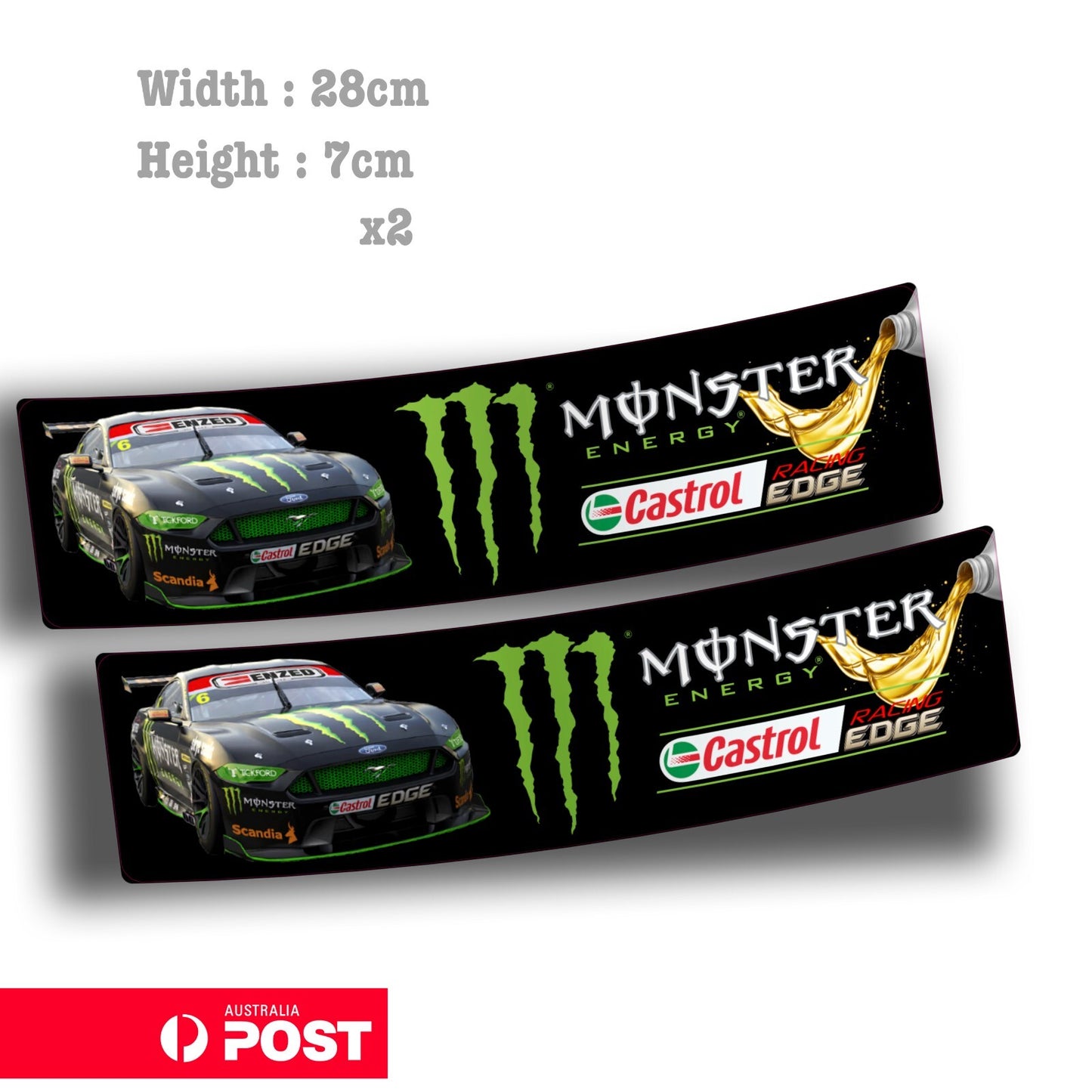 Ford Mustang Monster Energy Drink Castrol V8 Supercars Banner Vinyl Stickers