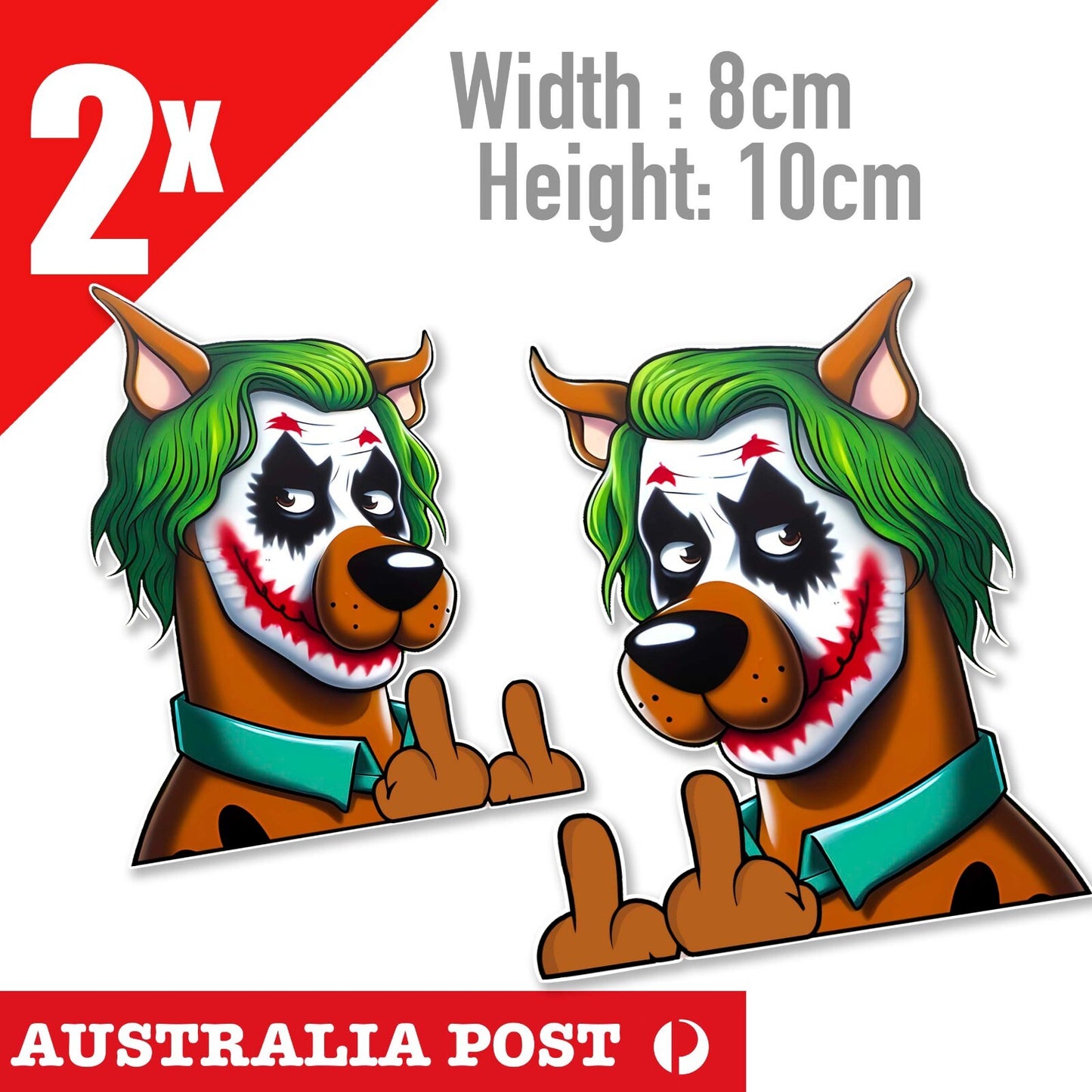Scooby Doo as Joker Middle Finger Funny Car Window Sticker