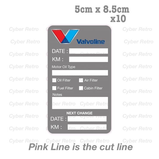 Valvoline Oil Change Service Reminder x10 Stickers , Cars Trucks Vans Sticker