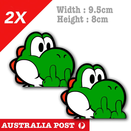 Super Mario YOSHI middle Finger Funny Car Window Stickers