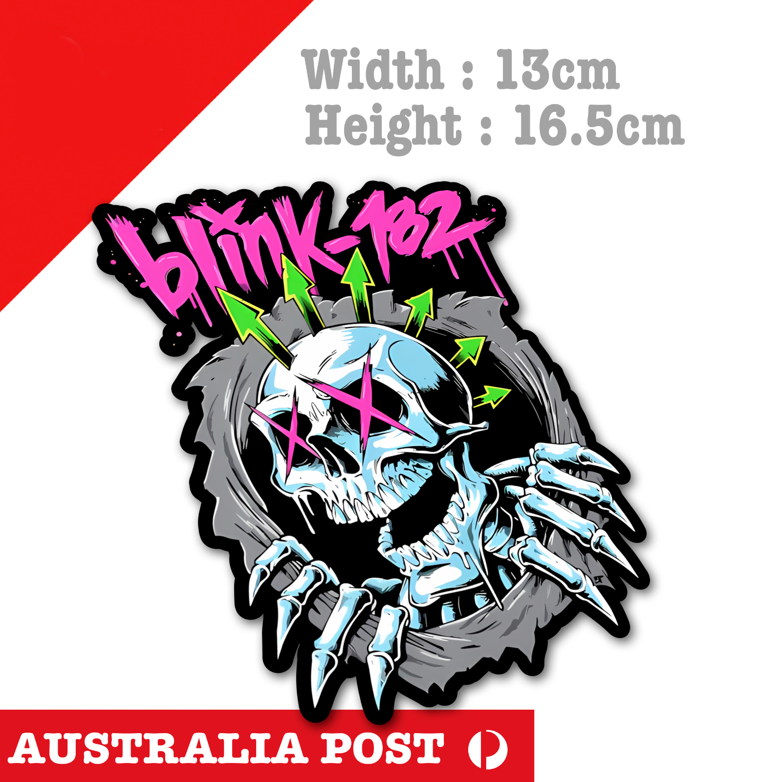 Blink-182 Rock Band Skull Logo,Nostalgic Blink Rock Logo Sticker