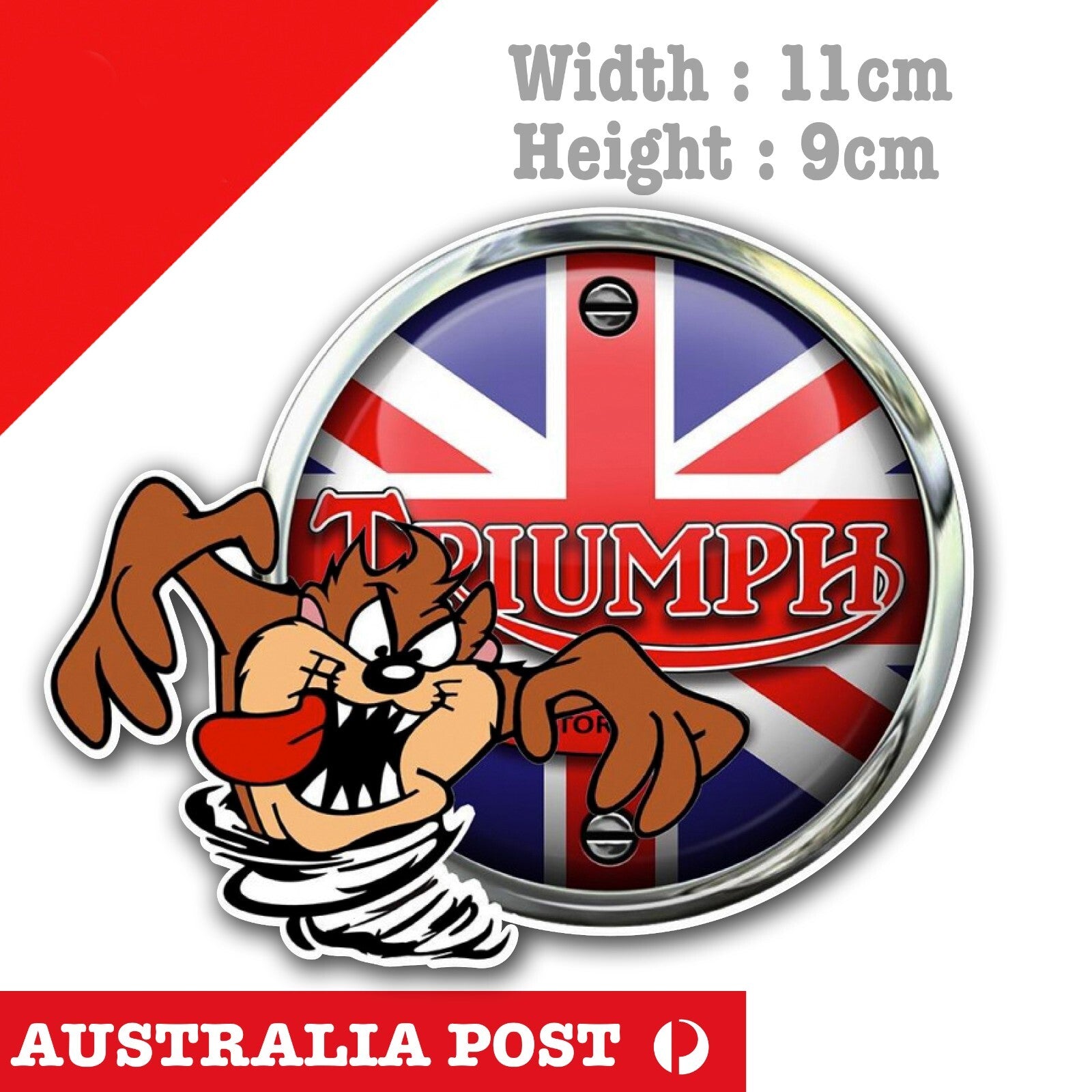 Triumph Motorcycle  Taz The Devil Tornado , Tasmanian Devil  Decal Stickers