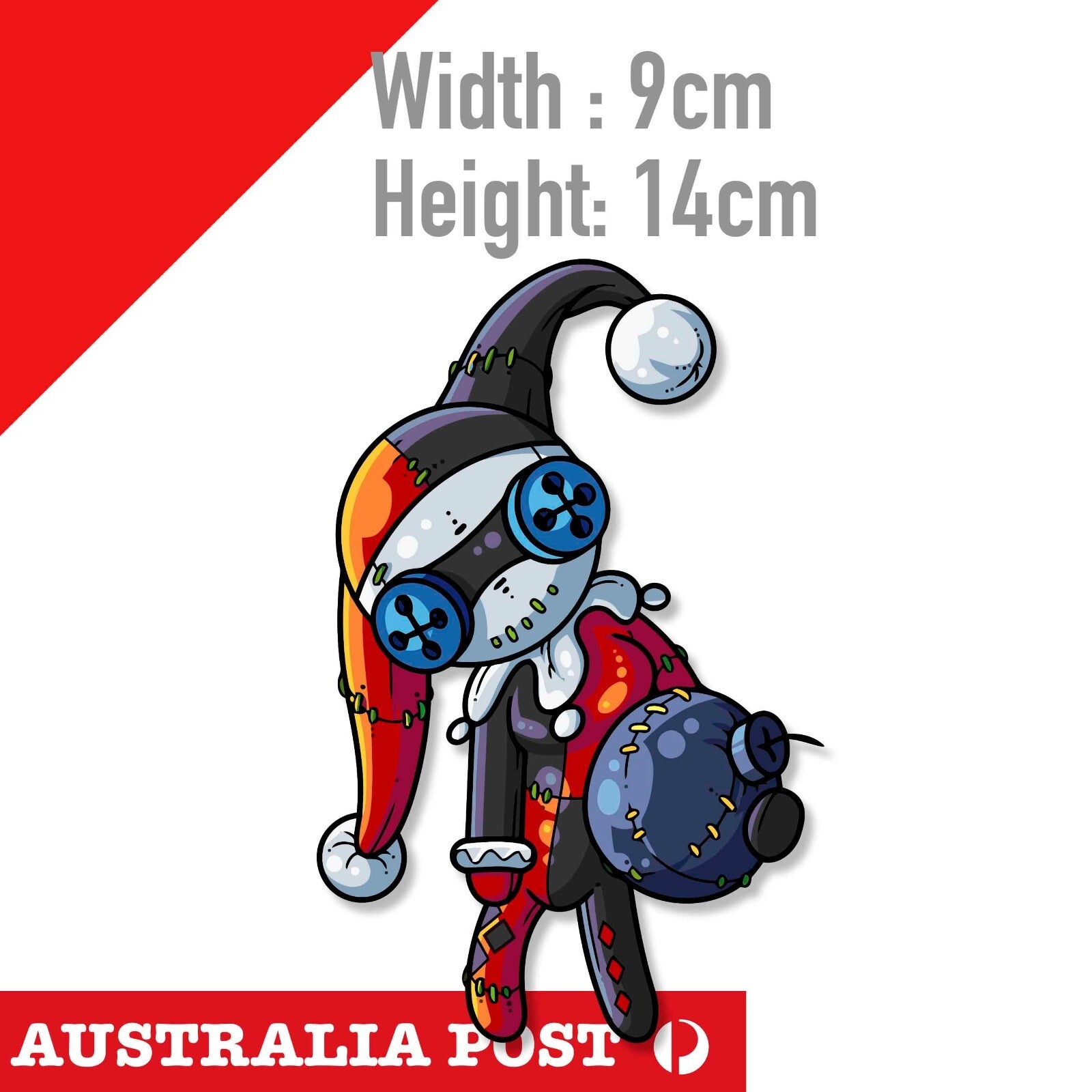 Doodle Harley Quinn  Laptop , Car  Decal Sticker 