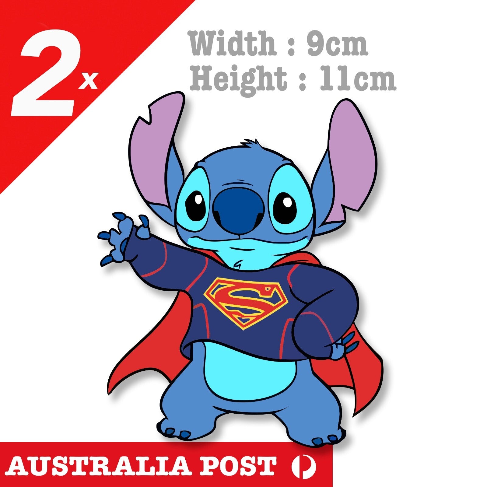 DISNEY Stitch as Superman, Funny Cartoon  Sticker