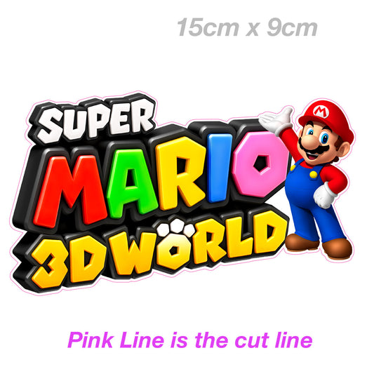 Super Mario 3D World Arcade Font Retro Vintage Gaming Vinyl  Sticker 