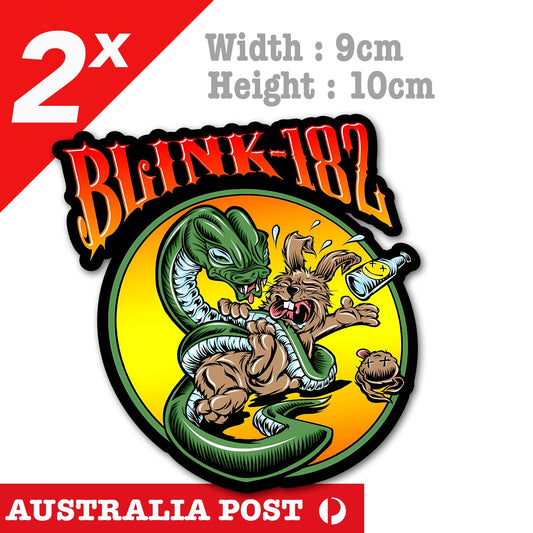 Blink-182 Rock Band SNAKE & Rabbit Logo,Nostalgic Blink Rock Logo Sticker
