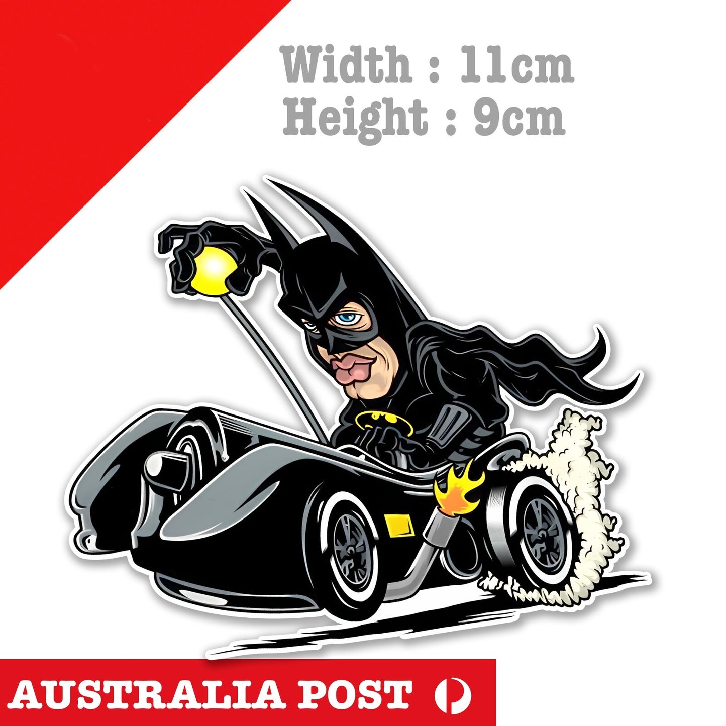 Batman Hot Rod Rat Fink Versin Mancave Hot Rod Americana, Bat Mobile Sticker