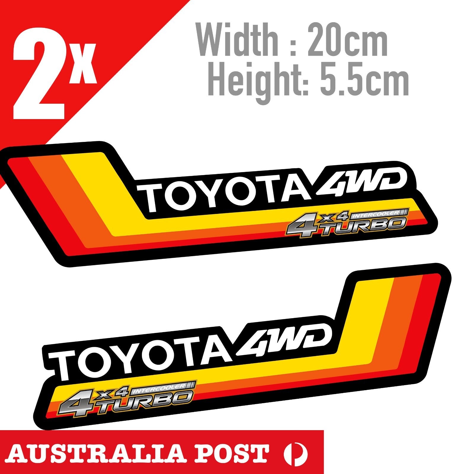 TOYOTA TRD TURBO INTERCOOLER 4WD Vintage Logo Hilux 4x4 Off Road Ute Sticker