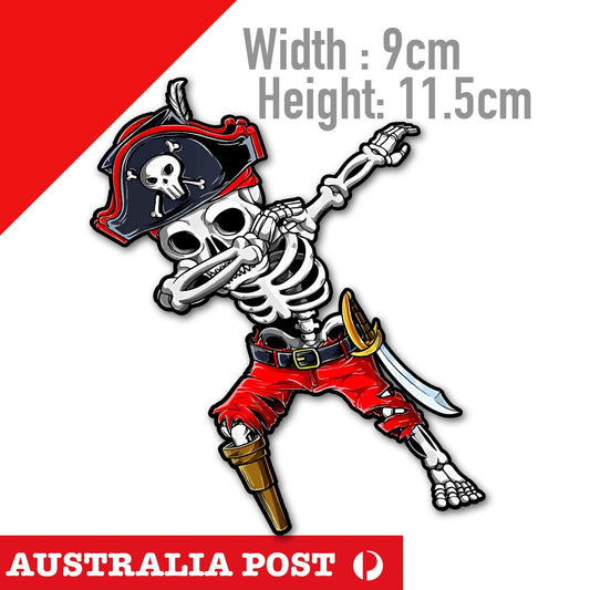 Pirate Skull Captain Dabbing, Funny Skull  Sticker