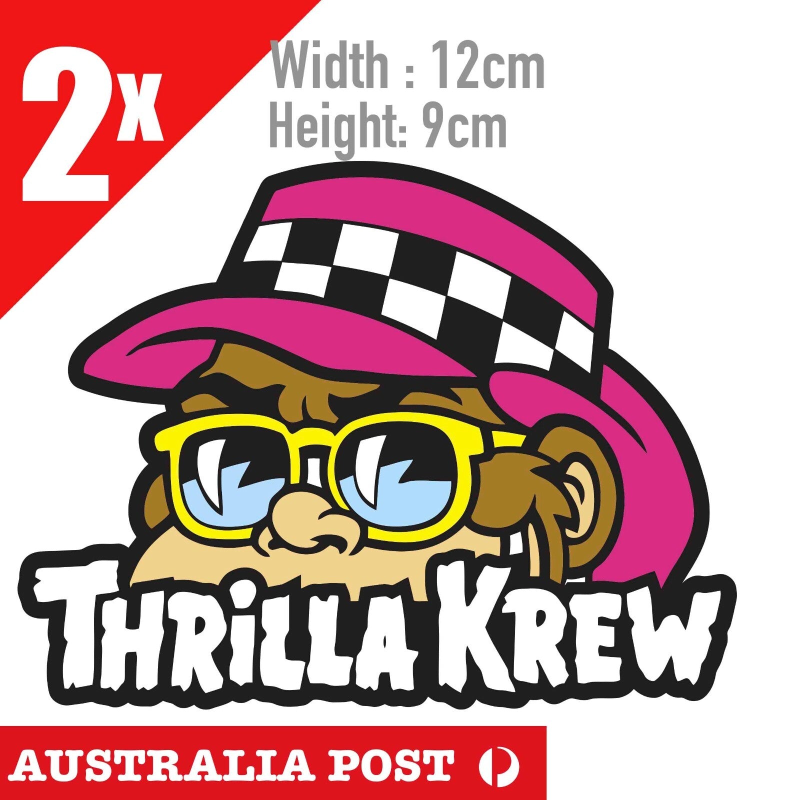 THRILLA KREW Surfing GORILLA Peeking Vintage Skateboard Stickers