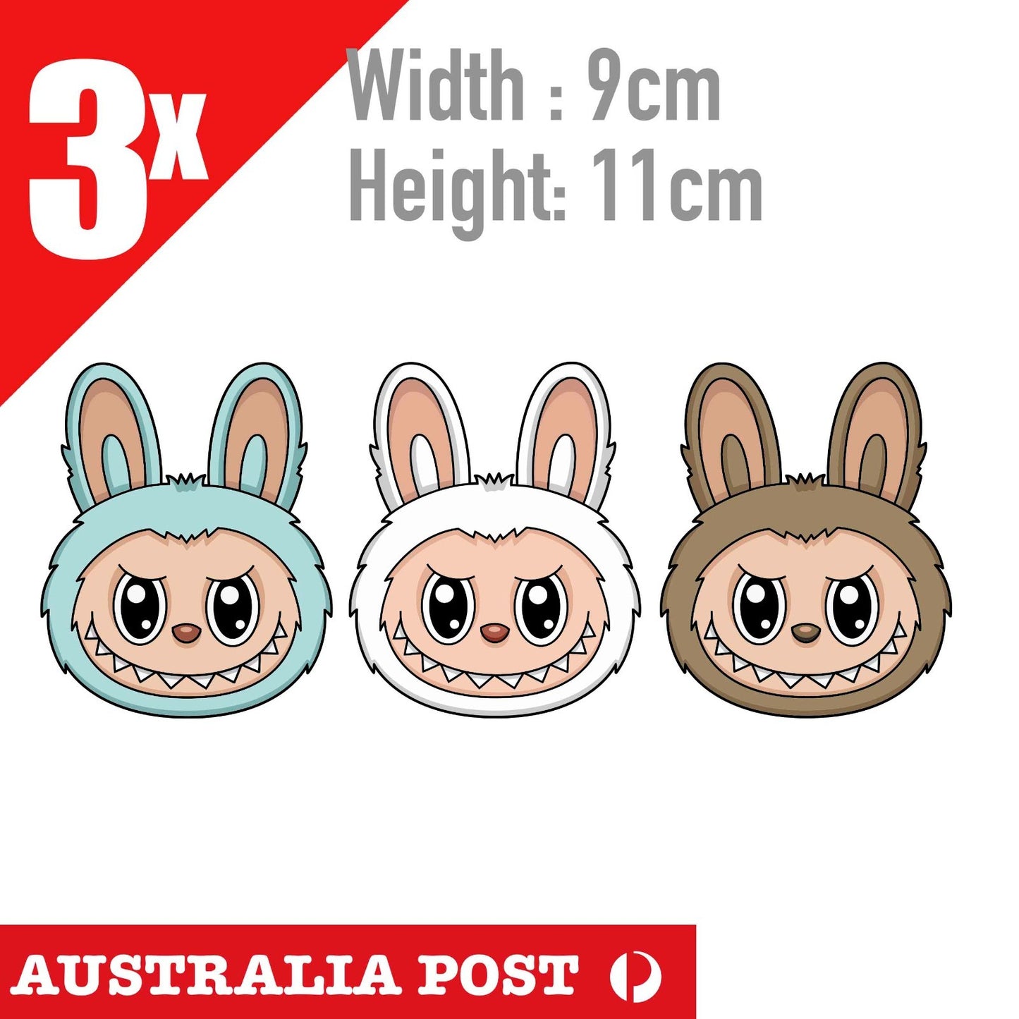 LaBUBU The Monsters Smile Head  x3 STICKER