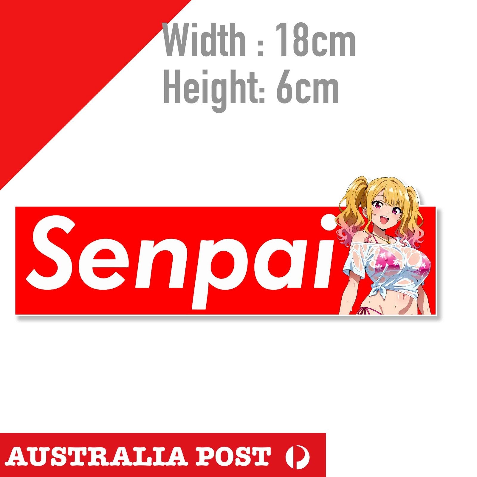 SENPAI Pls Anime Girl Waifu Slap  JDM SENPAI Sexy Blonde Anime Sticker
