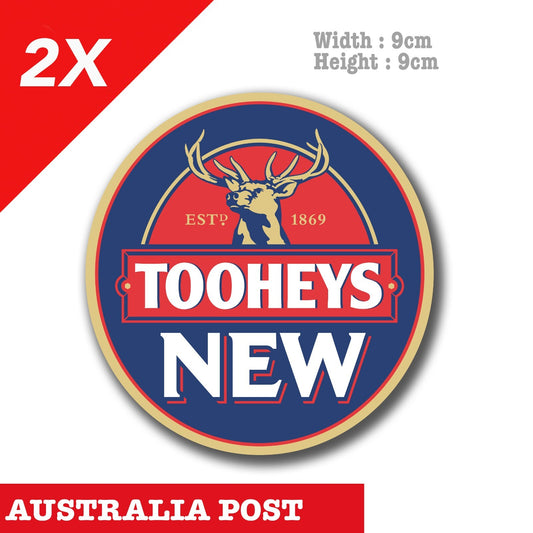 Tooheys Beer Round Label Bar Fridge Laptop , Car  Decal Sticker 