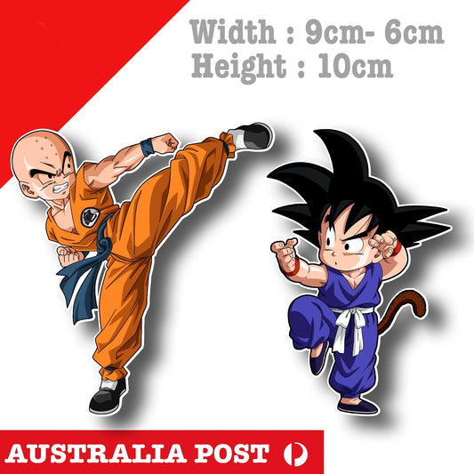 DRAGON BALL Z , Krilin & Kid GOKU Fighting Cartoon Character Sticker