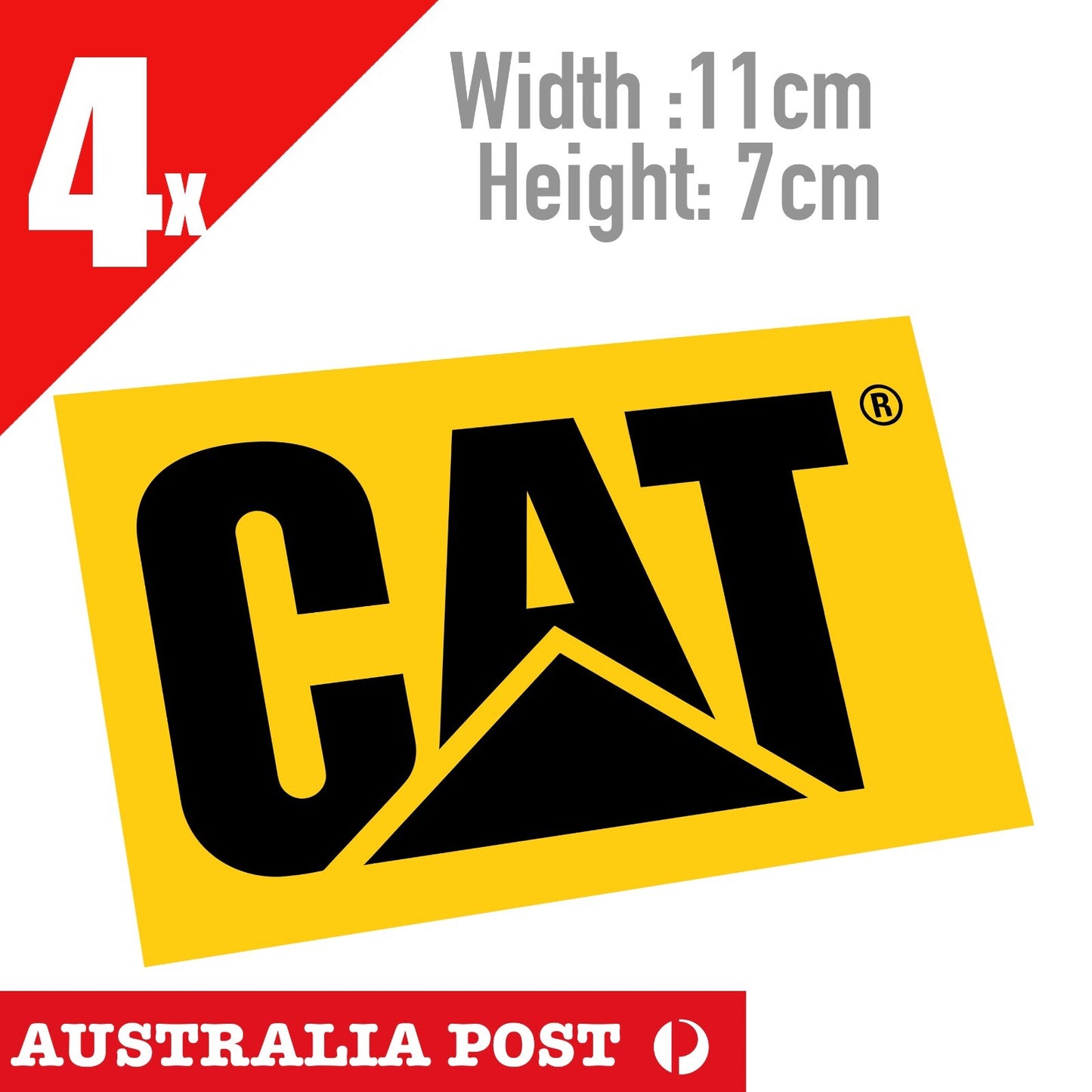 Caterpillar Logo Heavy Machinery, Mine x4 Sticker