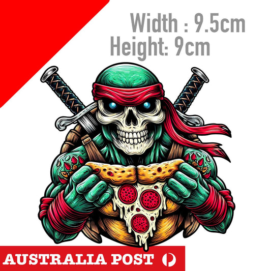 Teenage Mutant Ninja Skull Head Pizza Sticker