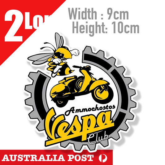 Angry BEE VESPA Motorcycle Round Stickers