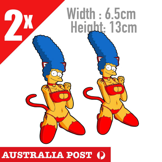 Playboy Marge Simpson Cute Red Bikini Outfit Stickers