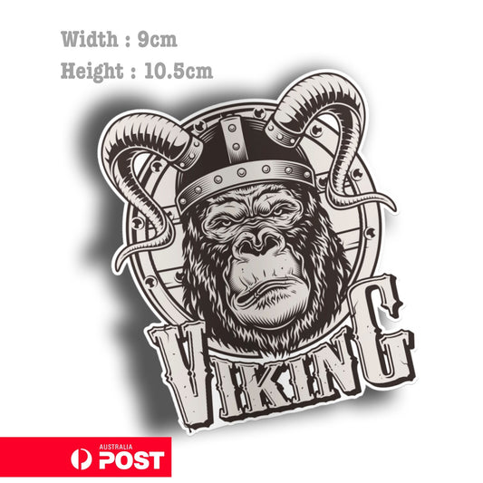 Gorilla Viking Head  Laptop , Car  Decal Sticker 