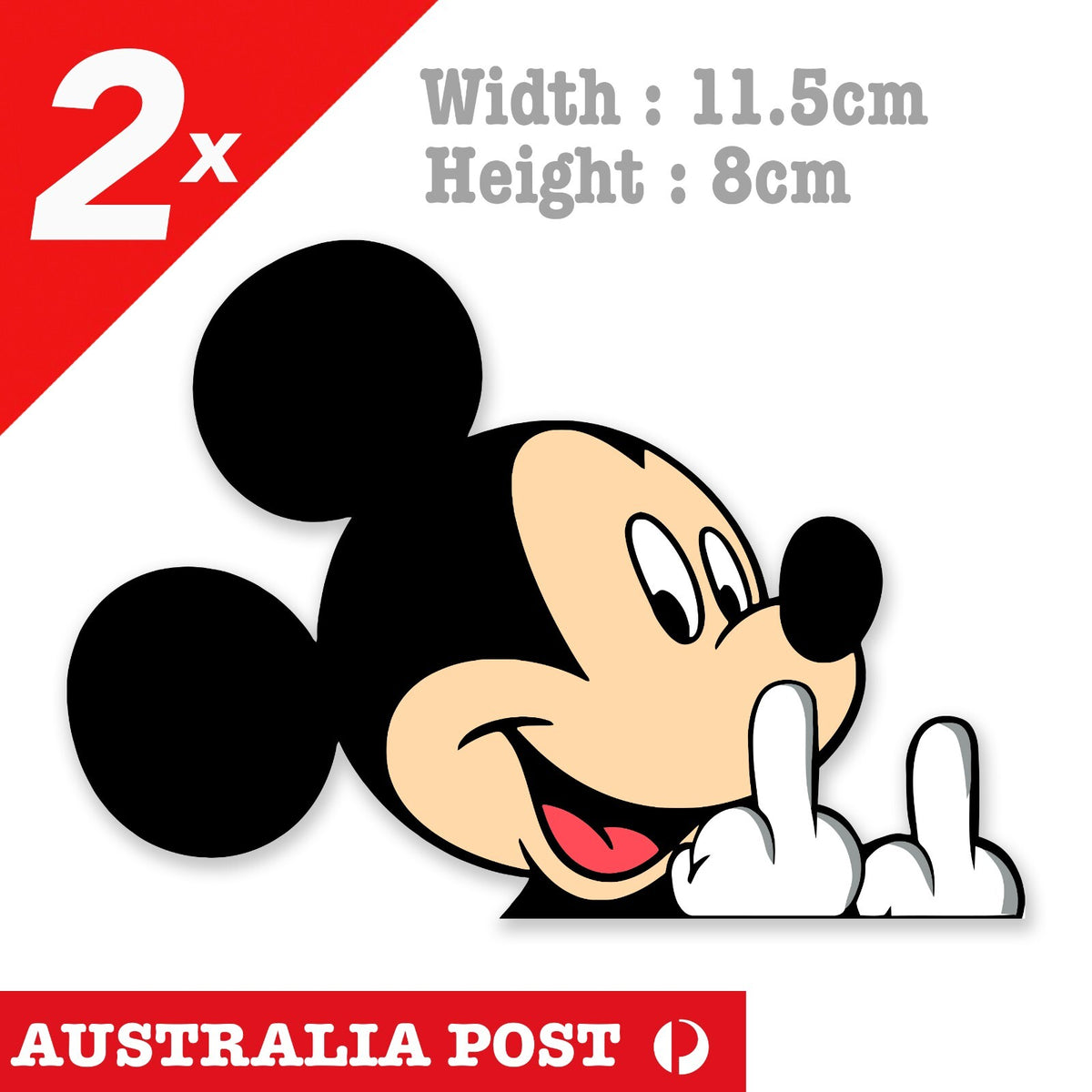 Mickey Mouse Disney Middle Finger Funny Cartoon Character  Stickers