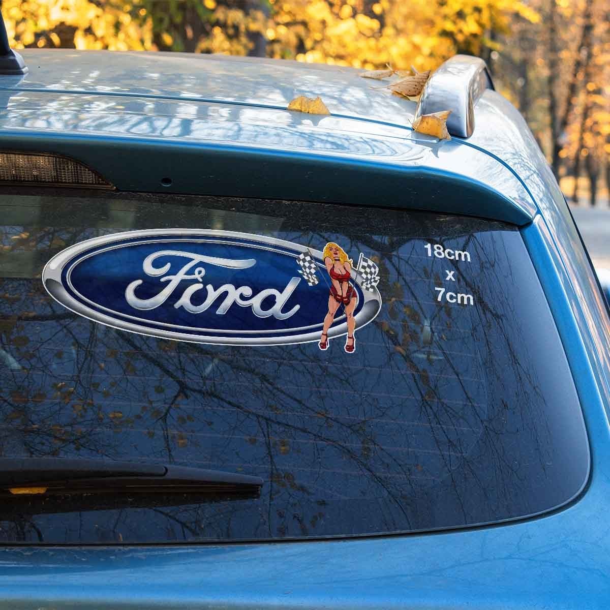 Sexy Pin Up Girl Ford Logo Decal Sticker