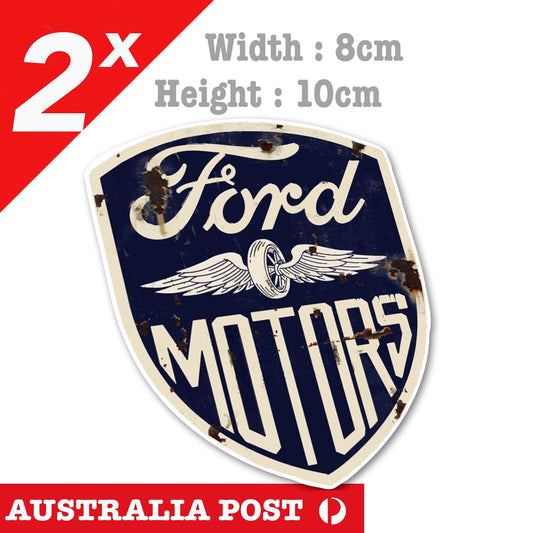 FORD Motors, Service Vintage Rusted Service Sign, Damaged, Vintage Stickers