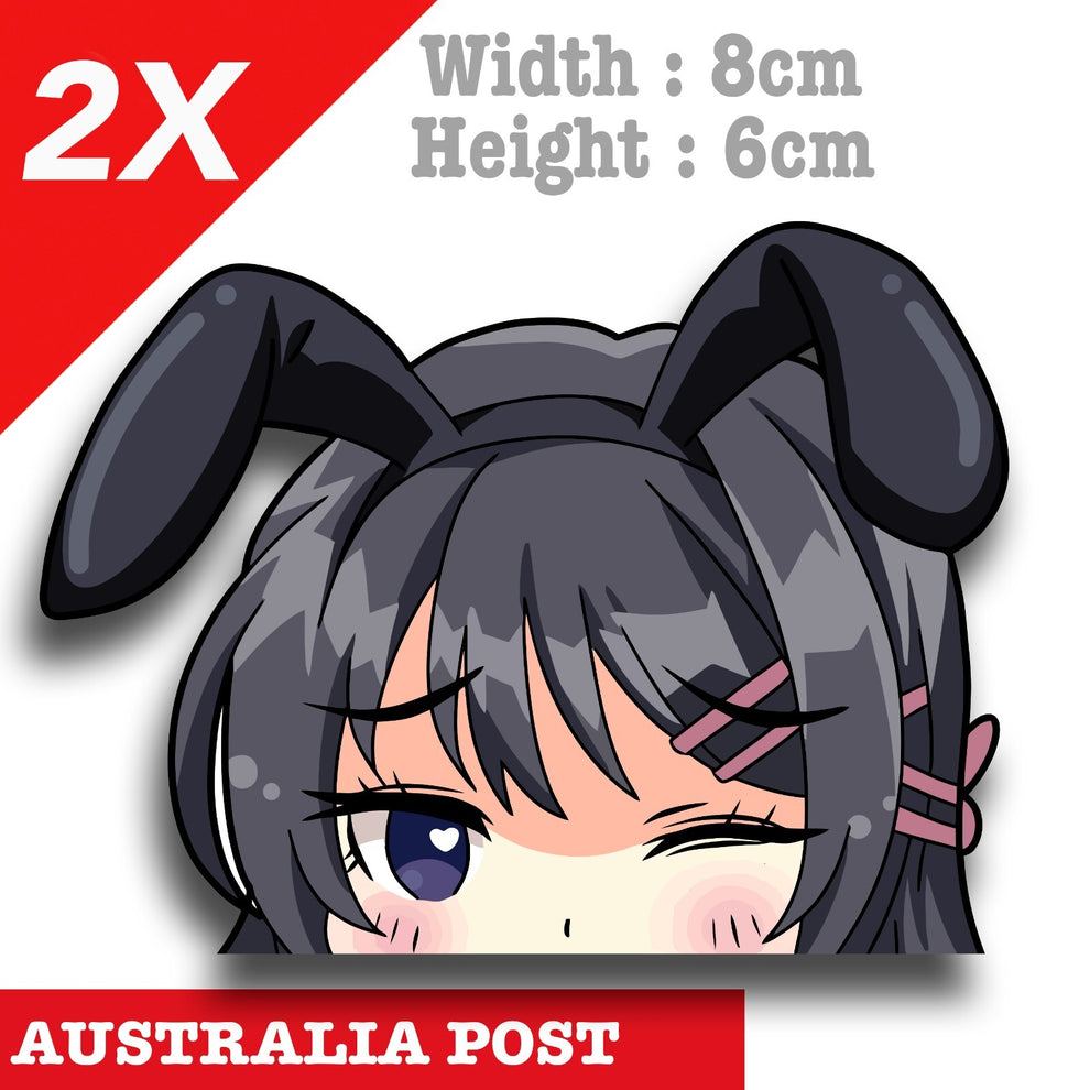 Mai Sakurajima Peeking JDM Anime Girl Logo Decal Sticker – Astro Stickers
