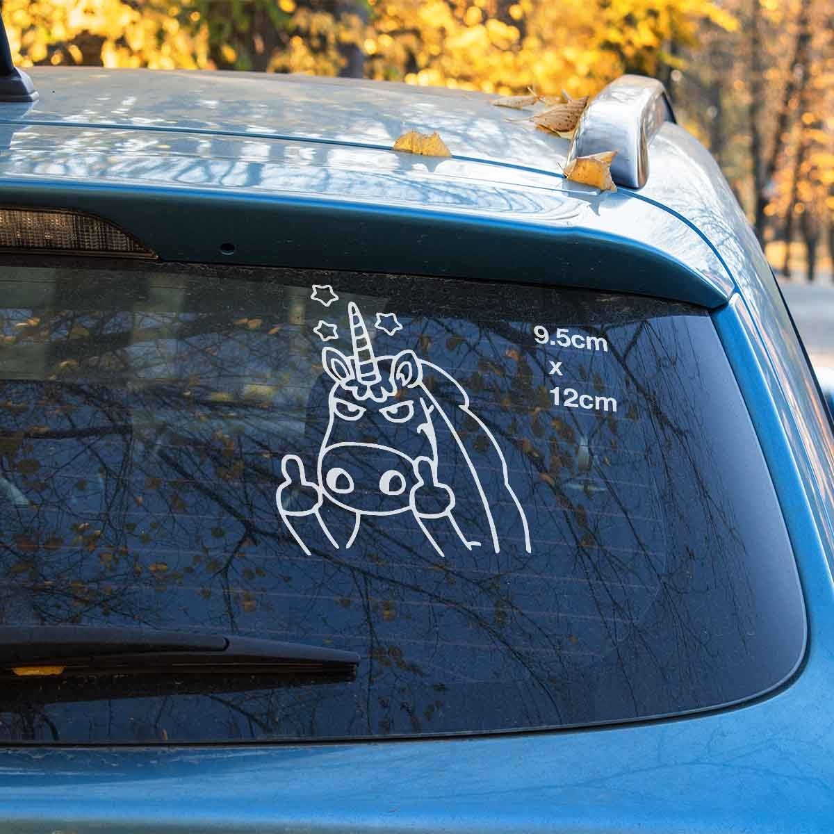 Middle Finger Unicorn  Rude Funny Laptop , Car  Vinyl  Sticker 