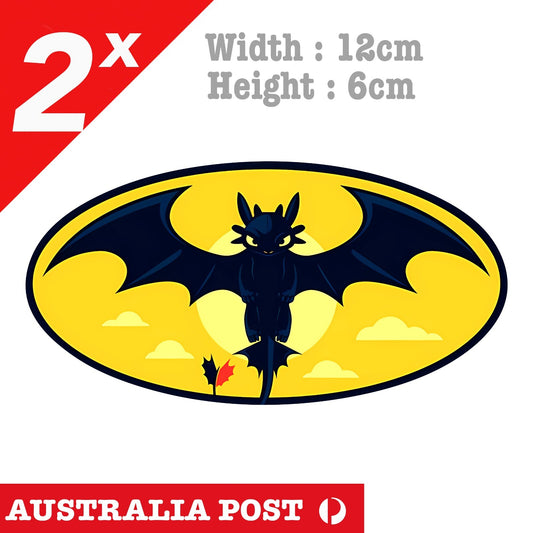 Toothless Batman Badge - How to Train your Dragon, Cartoon Funny  Stickers