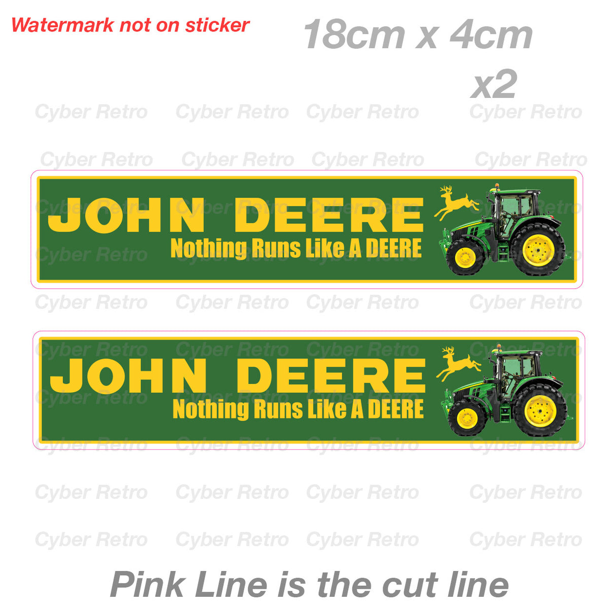 John Deere Tractor Banner Logo Vinyl  Sticker 