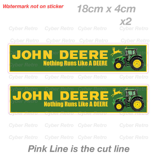 John Deere Tractor Banner Logo Vinyl  Sticker 