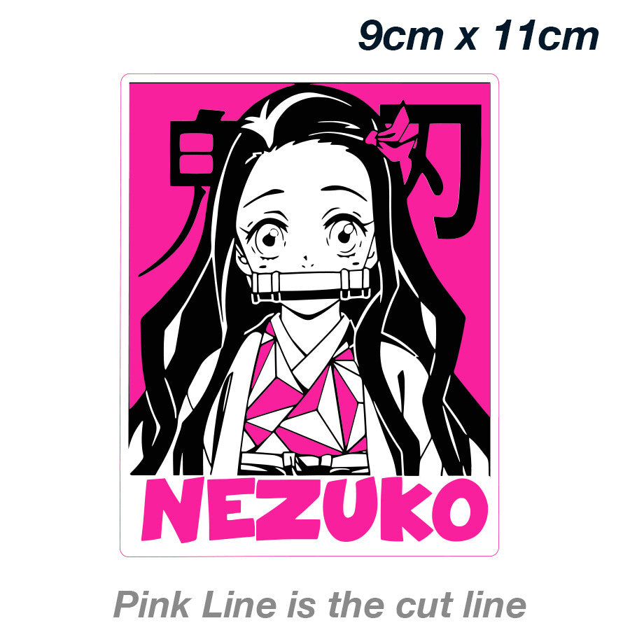 Nezuko Kamado Demon Slayer Pink Poster  Laptop , Car  Decal Sticker 